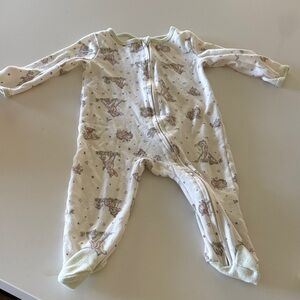 BAMBI  Cream Baby Footed One-Piece Panama’s